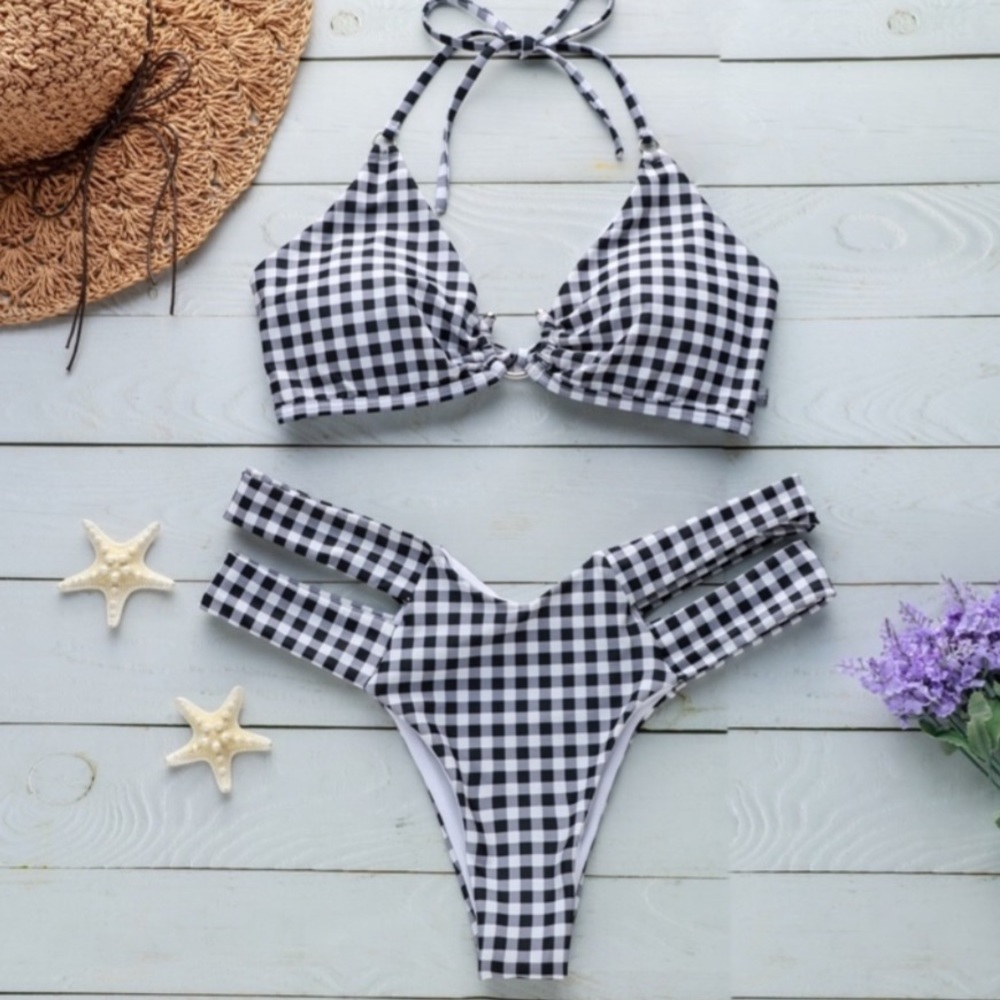 5👍Black white plaid - bikini - Picture 2 of 4